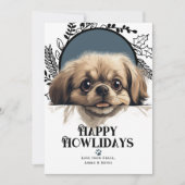 Cartes Pour Fêtes Annuelles Joyeux Howlidays Chien Pékinois (Devant)