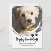 Cartes Pour Fêtes Annuelles Joyeux Howlidays Chien Photo Noël (Devant)