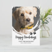Cartes Pour Fêtes Annuelles Joyeux Howlidays Chien Photo Noël (Debout devant)