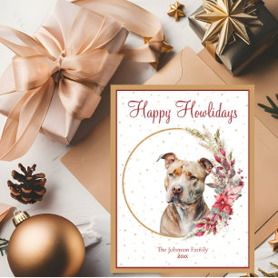 Cartes Pour Fêtes Annuelles Joyeux Howlidays Chien Pitbull Mignon
