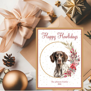 Cartes Pour Fêtes Annuelles Joyeux Howlidays Chien Pointer Allemand Mignon
