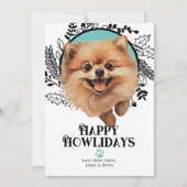 Cartes Pour Fêtes Annuelles Joyeux Howlidays Chien Poméranien Noël (Devant)