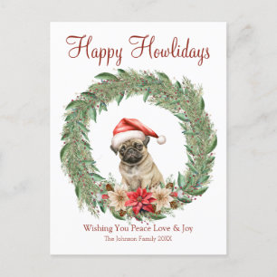 Cartes Pour Fêtes Annuelles Joyeux Howlidays Chien Pug Mignon