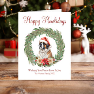Cartes Pour Fêtes Annuelles Joyeux Howlidays Chien Saint-Bernard Mignon