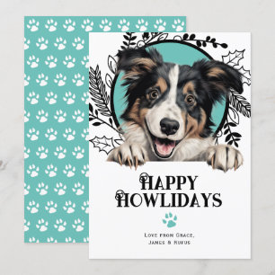 Cartes Pour Fêtes Annuelles Joyeux Howlidays Collie Chien Noël