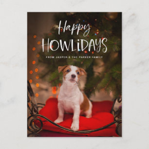 Cartes Pour Fêtes Annuelles Joyeux Howlidays   Cute chien animal de compagnie 