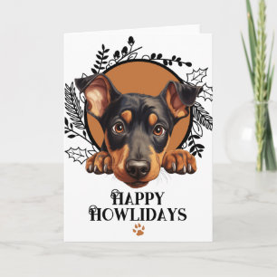 Cartes Pour Fêtes Annuelles Joyeux Howlidays Doberman Pinscher Chien Noël