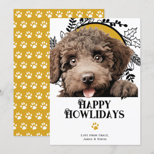 Cartes Pour Fêtes Annuelles Joyeux Howlidays espagnol Water Dog Noël