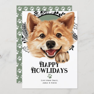 Cartes Pour Fêtes Annuelles Joyeux Howlidays Finlandais Spitz Dog Noël