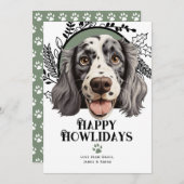 Cartes Pour Fêtes Annuelles Joyeux Howlidays Français Setter Chig Noël (Devant / Derrière)