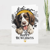 Cartes Pour Fêtes Annuelles Joyeux Howlidays Français Springer espagnol Noël (Devant)