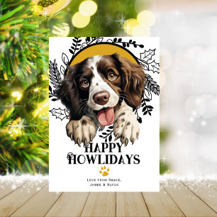 Cartes Pour Fêtes Annuelles Joyeux Howlidays Français Springer espagnol Noël