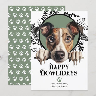 Cartes Pour Fêtes Annuelles Joyeux Howlidays Greyhound Dog Christmas