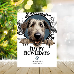 Cartes Pour Fêtes Annuelles Joyeux Howlidays Irish Wolfhound Dog Christmas