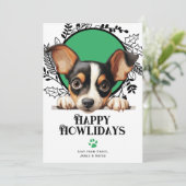 Cartes Pour Fêtes Annuelles Joyeux Howlidays Jouet Fox Terrier Chien Noël (Debout devant)
