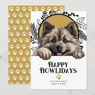 Cartes Pour Fêtes Annuelles Joyeux Howlidays Keeshond Chien Noël
