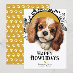 Cartes Pour Fêtes Annuelles Joyeux Howlidays King Charles Spaniel Dog Christma