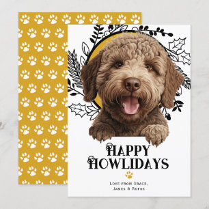 Cartes Pour Fêtes Annuelles Joyeux Howlidays Lagotto Romagnolo Chien Noël