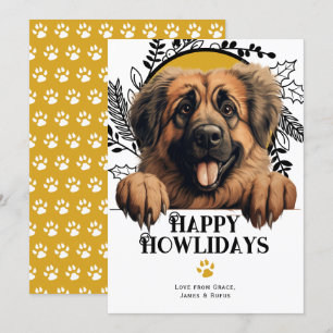 Cartes Pour Fêtes Annuelles Joyeux Howlidays Leonberger Chien Noël