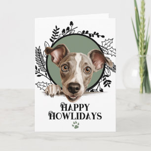 Cartes Pour Fêtes Annuelles Joyeux Howlidays Lévrier Italien Chien Noël