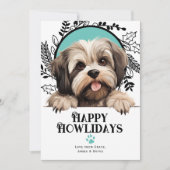 Cartes Pour Fêtes Annuelles Joyeux Howlidays Lhasa Apso Dog Christmas (Devant)