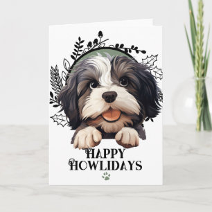 Cartes Pour Fêtes Annuelles Joyeux Howlidays Lowchen Chien Noël