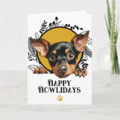 Cartes Pour Fêtes Annuelles Joyeux Howlidays Manchester Terrier Chien Noël (Devant)