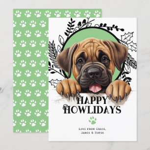 Cartes Pour Fêtes Annuelles Joyeux Howlidays Mastiff Chien Noël