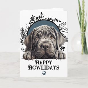 Cartes Pour Fêtes Annuelles Joyeux Howlidays Mastiff Napolitain Chien Noël