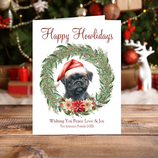 Cartes Pour Fêtes Annuelles Joyeux Howlidays mignon Affenpinscher Chien