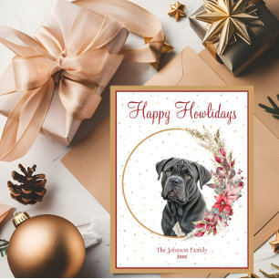 Cartes Pour Fêtes Annuelles Joyeux Howlidays mignon Cane Corso Chien