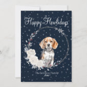 Cartes Pour Fêtes Annuelles Joyeux Howlidays mignon chien Beagle (Devant)