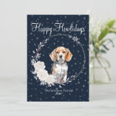 Cartes Pour Fêtes Annuelles Joyeux Howlidays mignon chien Beagle (Debout devant)