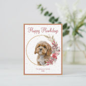 Cartes Pour Fêtes Annuelles Joyeux Howlidays mignon chien Cavapoo (Debout devant)