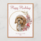 Cartes Pour Fêtes Annuelles Joyeux Howlidays mignon chien Cavapoo (Devant)