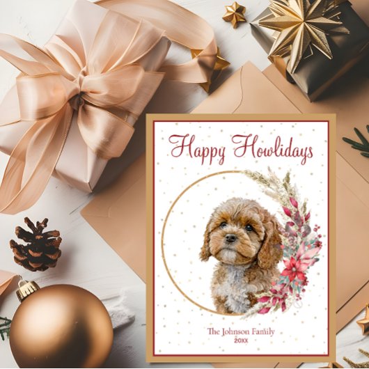 Cartes Pour Fêtes Annuelles Joyeux Howlidays mignon chien Cavapoo