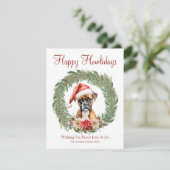 Cartes Pour Fêtes Annuelles Joyeux Howlidays mignon chien de boîte (Debout devant)