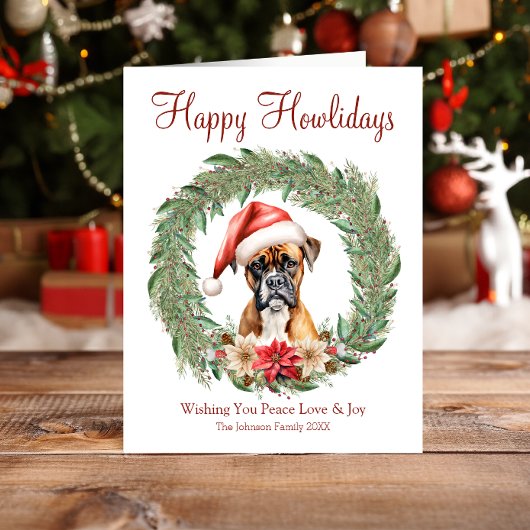 Cartes Pour Fêtes Annuelles Joyeux Howlidays mignon chien de boîte