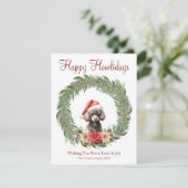 Cartes Pour Fêtes Annuelles Joyeux Howlidays mignon chien de caniche (Debout devant)