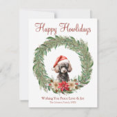 Cartes Pour Fêtes Annuelles Joyeux Howlidays mignon chien de caniche (Devant)