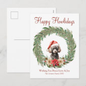 Cartes Pour Fêtes Annuelles Joyeux Howlidays mignon chien de caniche (Devant / Derrière)