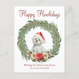 Cartes Pour Fêtes Annuelles Joyeux Howlidays mignon chien maltais