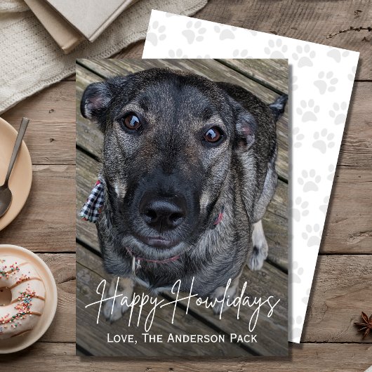 Cartes Pour Fêtes Annuelles Joyeux Howlidays mignon chien photo Noël