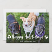 Cartes Pour Fêtes Annuelles Joyeux Howlidays mignon chien photo Noël (Devant)