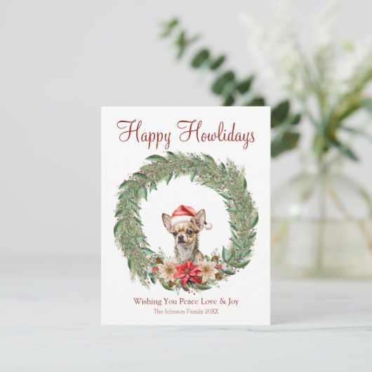 Cartes Pour Fêtes Annuelles Joyeux Howlidays mignon Chihuahua Chig (Debout devant)