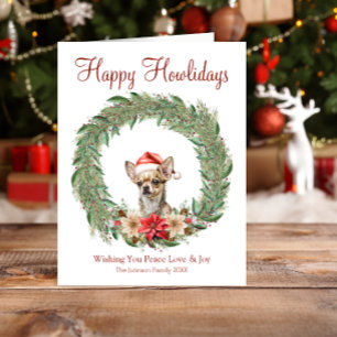 Cartes Pour Fêtes Annuelles Joyeux Howlidays mignon Chihuahua Chig