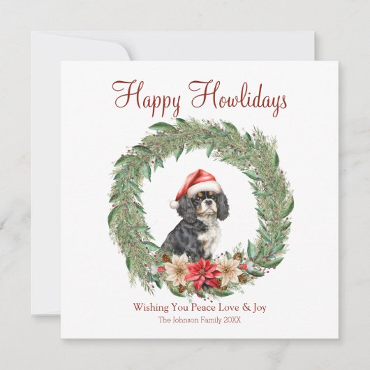 Cartes Pour Fêtes Annuelles Joyeux Howlidays mignon Cocker Chien Espagnol (Devant)