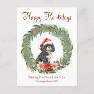 Cartes Pour Fêtes Annuelles Joyeux Howlidays mignon Cocker Chien Espagnol