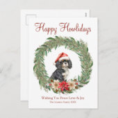 Cartes Pour Fêtes Annuelles Joyeux Howlidays mignon Cocker Chien Espagnol (Devant / Derrière)