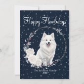 Cartes Pour Fêtes Annuelles Joyeux Howlidays mignon Eskimo Chien américain (Devant)